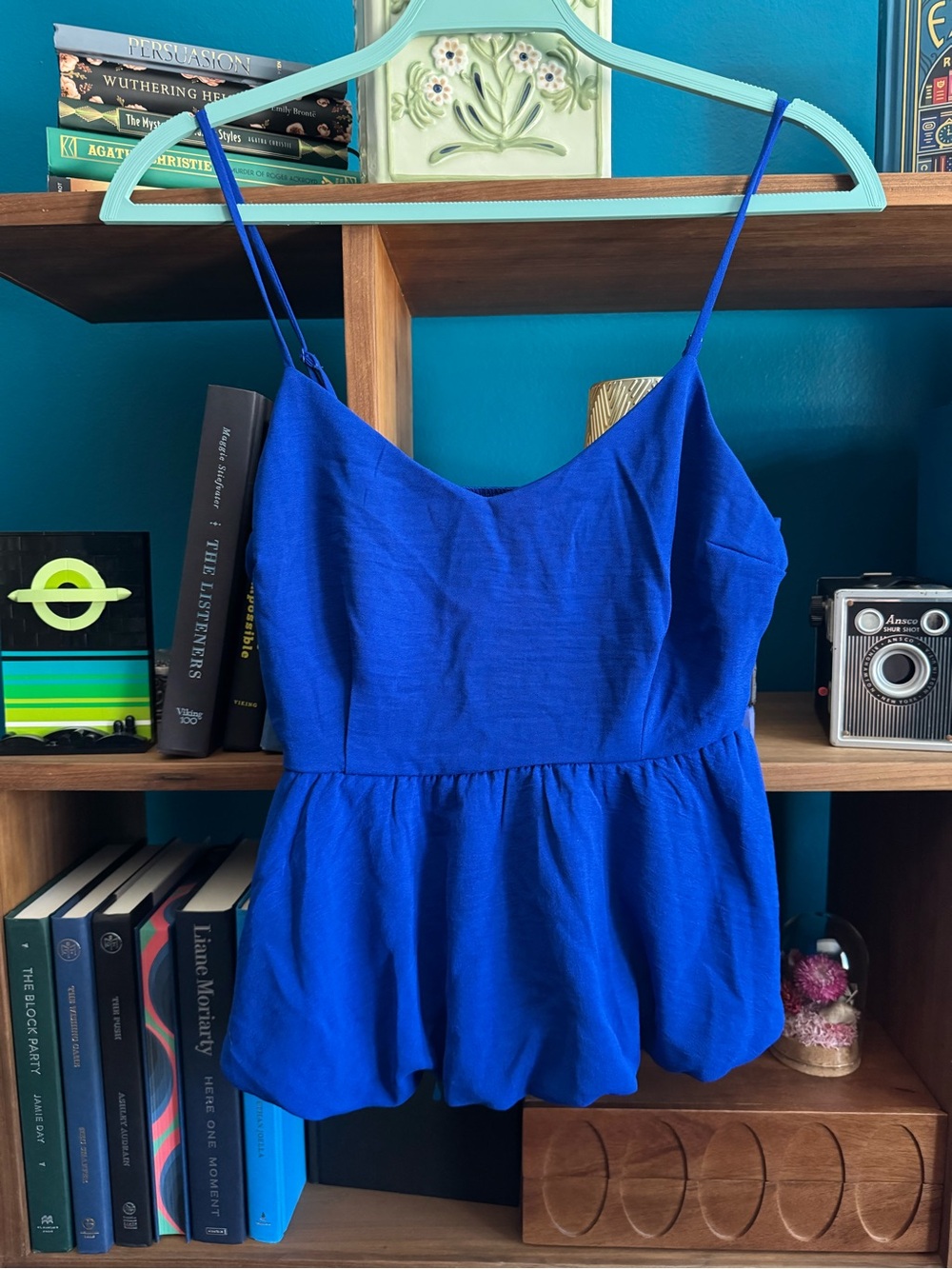Monteau Royal Blue Spaghetti Strap Peplum Camisole